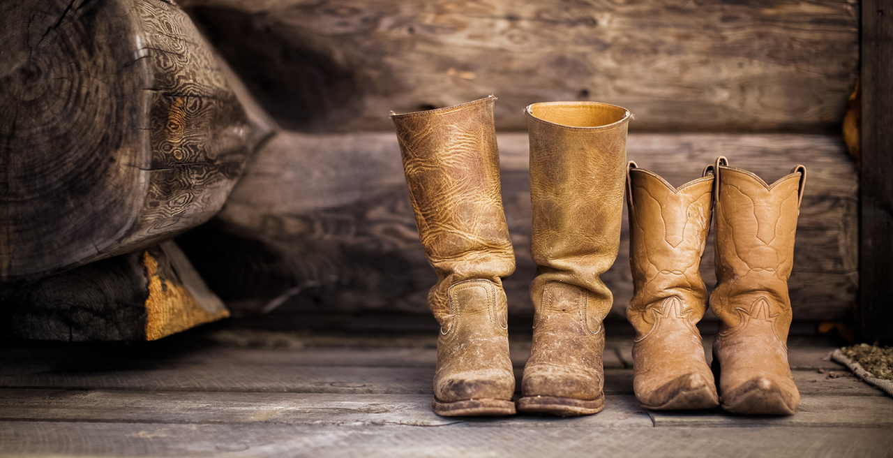 2 Pairs of leather boots